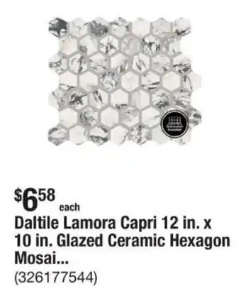 The Home Depot Daltile Lamora Capri 12 in. x 10 in. Glazed Ceramic Hexagon Mosai... offer