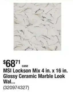 The Home Depot MSI Lockson Mix 4 in. x 16 in. Glossy Ceramic Marble Look Wal... offer