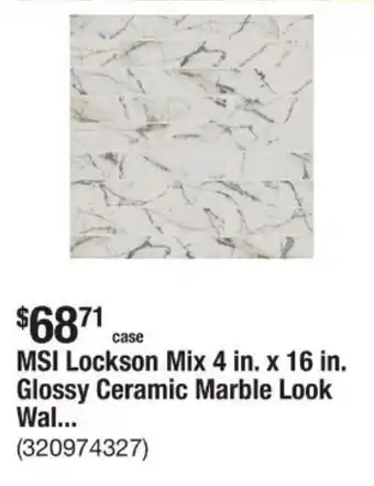 The Home Depot MSI Lockson Mix 4 in. x 16 in. Glossy Ceramic Marble Look Wal... offer