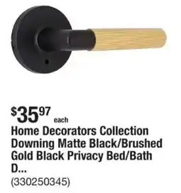 The Home Depot Home Decorators Collection Downing Matte Black/Brushed Gold Black Privacy Bed/Bath D offer