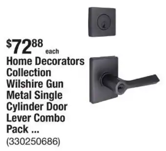 The Home Depot Home Decorators Collection Wilshire Gun Metal Single Cylinder Door Lever Combo Pack ... offer