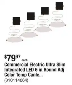 The Home Depot Commercial Electric Ultra Slim Integrated LED 6 in Round Adj Color Temp offer