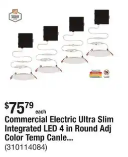 The Home Depot Commercial Electric Ultra Slim Integrated LED 4 in Round Adj Color Temp Canle... offer