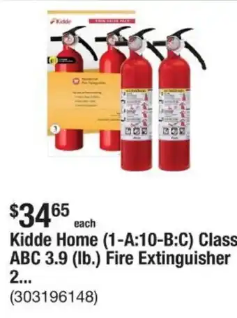 The Home Depot Kidde Home (1-A:10-B:C) Class ABC 3.9 (lb.) Fire Extinguisher offer