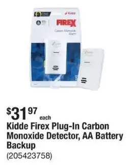 The Home Depot Kidde Firex Plug-In Carbon Monoxide Detector, AA Battery Backup offer