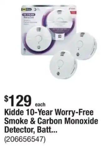 The Home Depot Kidde 10-Year Worry-Free Smoke & Carbon Monoxide Detector offer