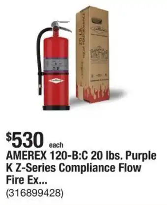 The Home Depot AMEREX Purple K Z-Series Compliance Flow Fire Extinguisher offer