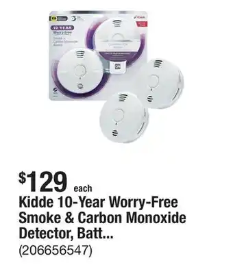 The Home Depot Kidde 10-Year Worry-Free Smoke & Carbon Monoxide Detector, Battery Powered with Voice Alarm (2-Pack) offer