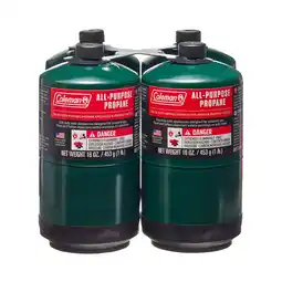 Walmart Coleman All Purpose Propane Gas Cylinder 16 oz, 4-Pack offer