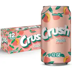 Walmart Crush Caffeine Free Peach Soda Pop, 12 fl oz, 12 Pack Cans offer