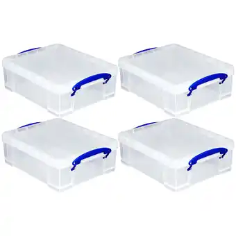 Walmart Really Useful Box 8.1L Storage Container with Clip Lock Handles (4 Pack) offer