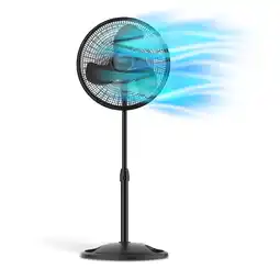 Walmart Lasko 16” 3-Speed Adjustable Oscillating Pedestal Fan, Black, S16500 New offer