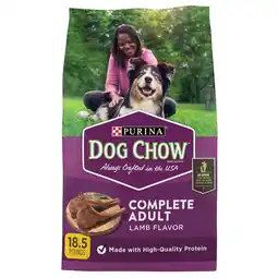 Walmart Purina Dog Chow Complete Adult Dry Dog Food Kibble, Lamb Flavor 44 lb offer