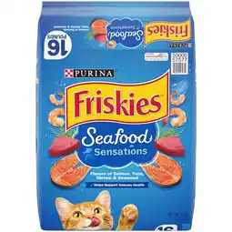 Walmart Purina Friskies Seafood Sensations, Indoor Dry Cat Food, Salmon,Tuna, & Shrimp, 16 lb Bag offer