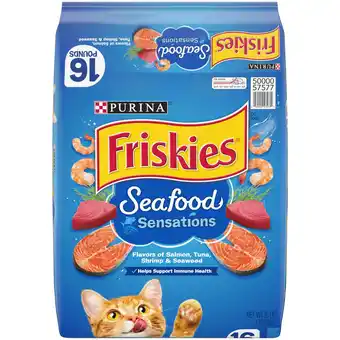 Walmart Purina Friskies Seafood Sensations, Indoor Dry Cat Food, Salmon,Tuna, & Shrimp, 16 lb Bag offer