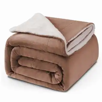 Walmart IR Imperial Rooms Sherpa Throw Fluffy Plush Couch & Travel Blanket Reversible Throw Camel offer