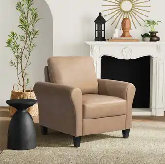 Walmart Lifestyle Solutions Alexa Club Chair, Brown Faux Leather offer