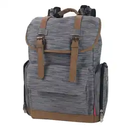 Walmart Fisher-Price Cairn Adjustable Backpack Diaper Bag with Insulated Bottle Pocket, Heather Gray offer