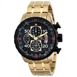 Walmart Invicta Aviator Chronograph Black Dial Gold-plated Men's Watch 17206 offer