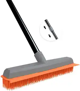 Walmart Rubber Push Handle Broom for Hardwood Floor,Carpet Rake Pet Hair Remover Broom offer