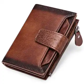 Walmart FALAN MULE Minimalist Wallet for Men Leather RFID Blocking Coin Purse Bifold Card Holder offer