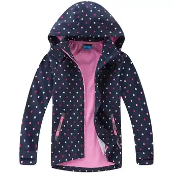 Walmart MGEOY Girls Rain Jackets Lightweight Waterproof Hooded Raincoats Windbreakers for Kids，Sizes 4-12 offer