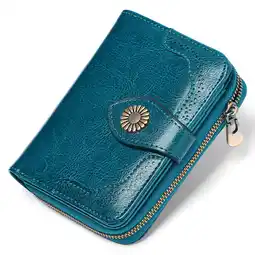 Walmart KALUNMA Small Womens Wallet Leather RFID Blocking with Multiple Card Slots and Zipper Coin Pocket offer