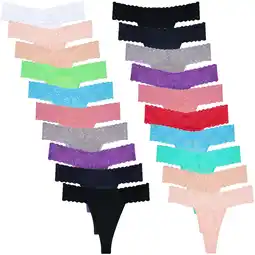 Walmart Sunm Boutique Lace Underwear for Women Lace Panties for Women Thongs Underwear Pack,20 Pack offer