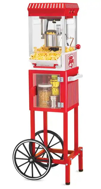 Walmart Nostalgia 2.5 oz Popcorn and Concession Cart, Makes 10 Cups, 45 in Tall, Red, KPM200CART offer