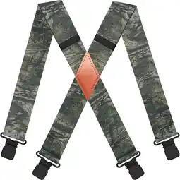 Walmart Qcwqmyl Men's Camo Suspenders for Men – Heavy Duty Work Braces with Clips for Holding up offer