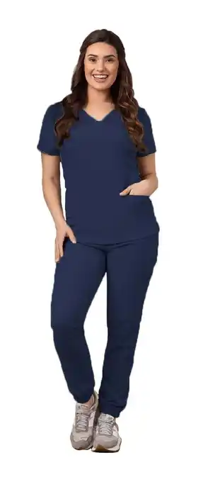 Walmart Green Town Scrubs for Women Scrub Set - Jogger Pant and V-Neck Top, 6 Pockets, Easy Care Uniforms offer