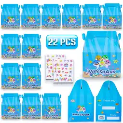 Walmart Baby Shark Birthday Party Favors 20 Goodie Boxes and 2 Tattoos Sheet for Boy Girl Party Supply offer