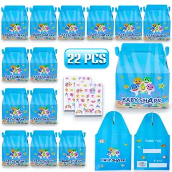 Walmart Baby Shark Birthday Party Favors 20 Goodie Boxes and 2 Tattoos Sheet for Boy Girl Party Supply offer