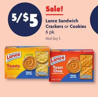 Family Dollar Lance Sandwich Crackers or Cookies offer