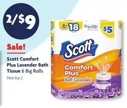 Family Dollar Scott Comfort Plus Lavender Bath Tissue offer