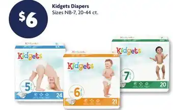 Family Dollar Kidgets Diapers offer