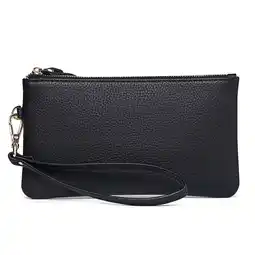 Walmart KALUNMA Men's Women's Wristlet Clutch Slim Leather Wallet RFID Blocking Handbag offer