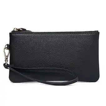 Walmart KALUNMA Men's Women's Wristlet Clutch Slim Leather Wallet RFID Blocking Handbag offer