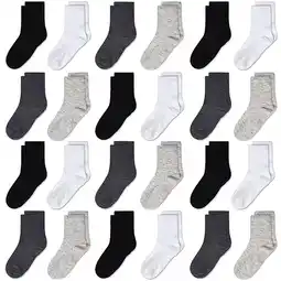 Walmart Skibeaut Kids Cozy Cotton Crew Socks, Multi-Color (24-Pack) offer