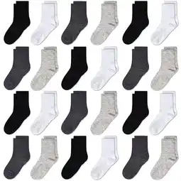 Walmart Skibeaut Kids Cozy Cotton Crew Socks, Multi-Color (24-Pack) offer