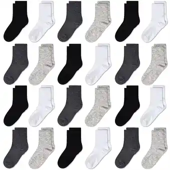 Walmart Skibeaut Kids Cozy Cotton Crew Socks, Multi-Color (24-Pack) offer