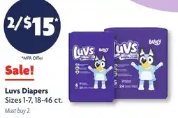 Family Dollar Luvs Diapers offer