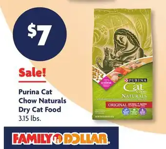 Family Dollar Purina Cat Chow Naturals Dry Cat Food offer