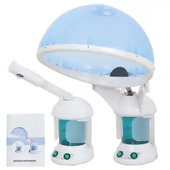 Walmart ZENSTYLE 2 in 1 Mini Ozone Facial Steamer Hair Steamer, Blue White offer