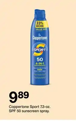 Target Coppertone Sport 7.3-oz. SPF 50 sunscreen spray offer