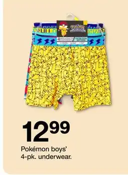 Target Pokémon boys' 4-pk. underwear offer