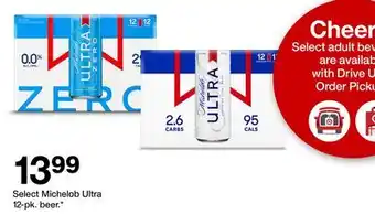 Target Select Michelob Ultra 12 - pk. beer offer