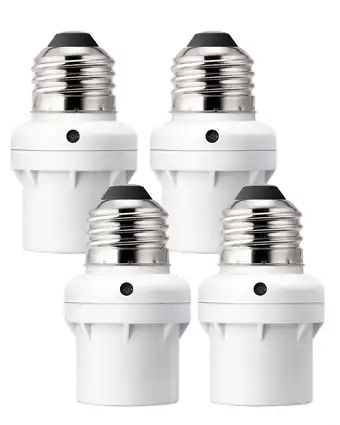 Walmart DEWENWILS 4 Pack Light Sensor Socket, Dusk to Dawn Sensor Socket, Light Bulb Socket offer