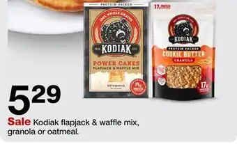 Target Kodiak flapjack & waffle mix, granola or oatmeal offer