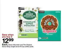 Target Green Mountain and The Original Donut Shop single-serve K-Cup coffee pods offer